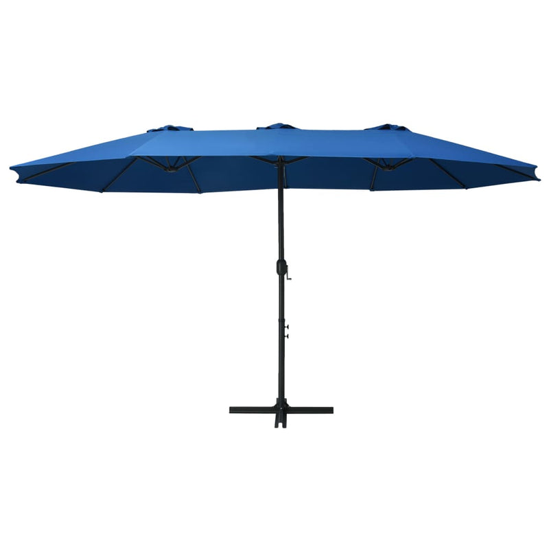 Outdoor Parasol with Aluminum Pole 181.1"x106.3" Blue