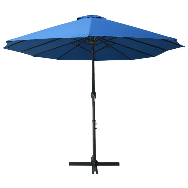 Outdoor Parasol with Aluminum Pole 181.1"x106.3" Blue