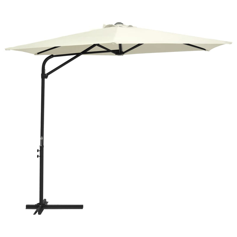 Outdoor Parasol with Steel Pole 118.1" Sand White