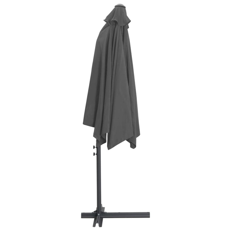 Outdoor Parasol with Steel Pole 118.1"x98.4" Anthracite