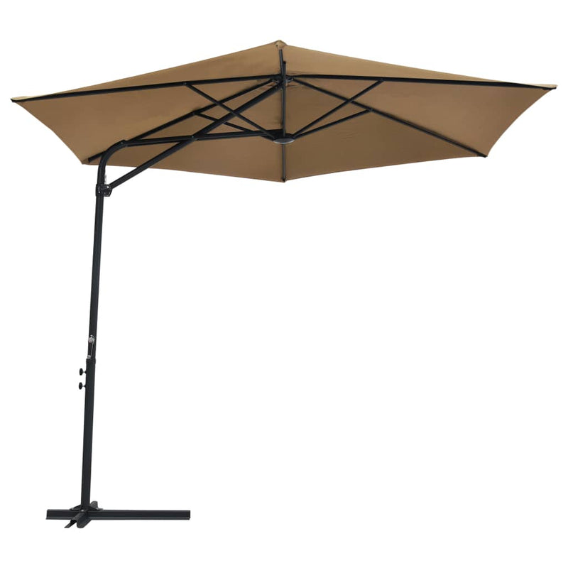 Outdoor Parasol with Steel Pole 118.1" Taupe