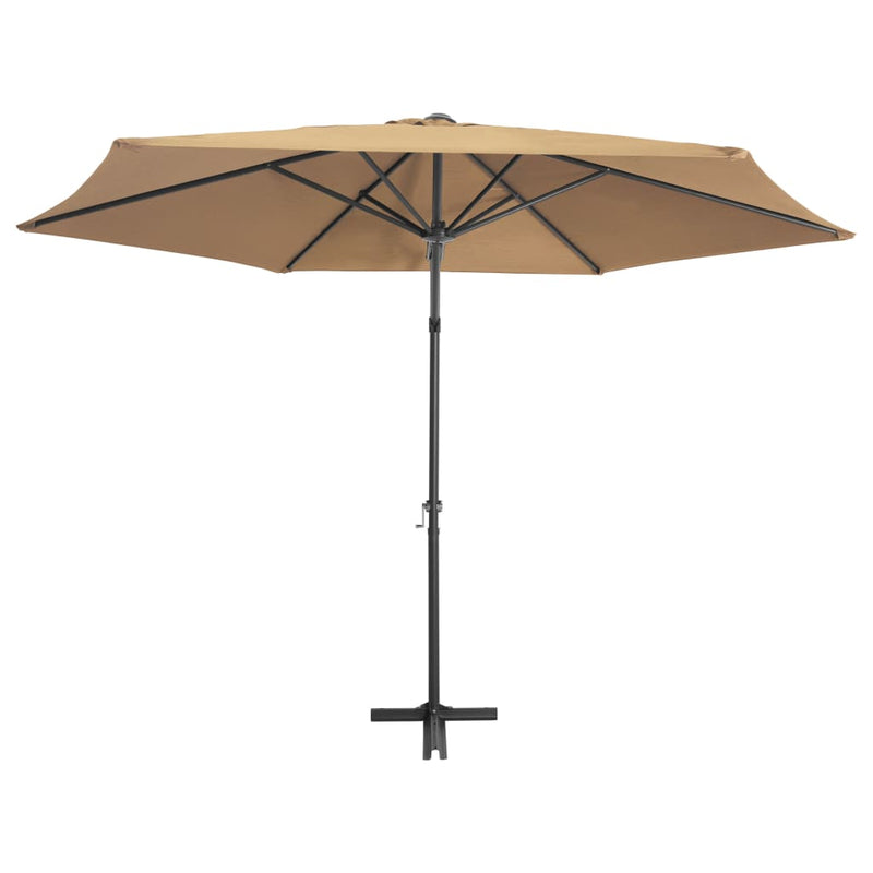 Outdoor Parasol with Steel Pole 118.1" Taupe