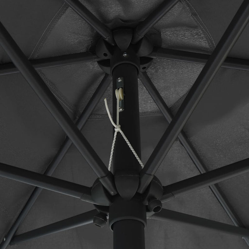 Outdoor Parasol with Aluminum Pole 106.3"x96.9" Anthracite