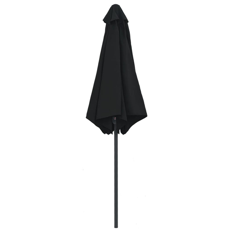 Outdoor Parasol with Aluminum Pole 106.3"x96.9" Black