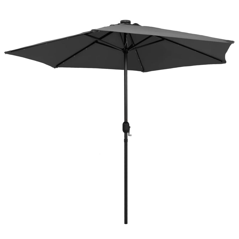 Parasol with LED Lights and Aluminum Pole 106.3" Anthracite