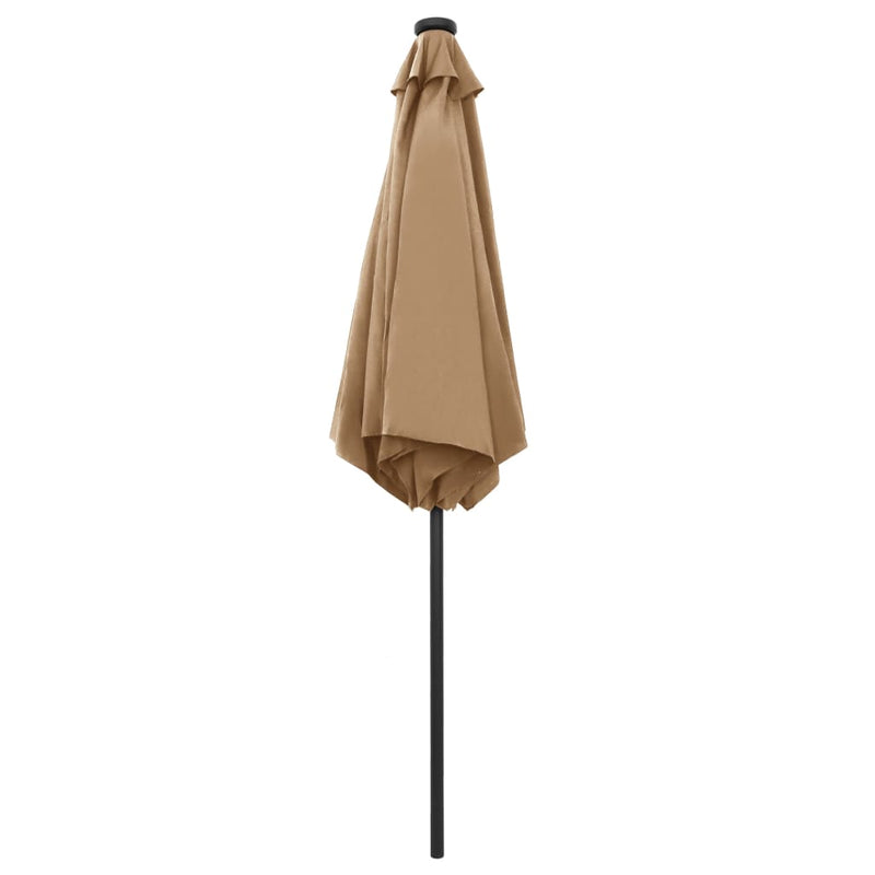 Parasol with LED Lights and Aluminum Pole 106.3" Taupe