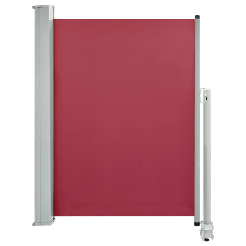 Patio Retractable Side Awning 39.4"x118.1" Red