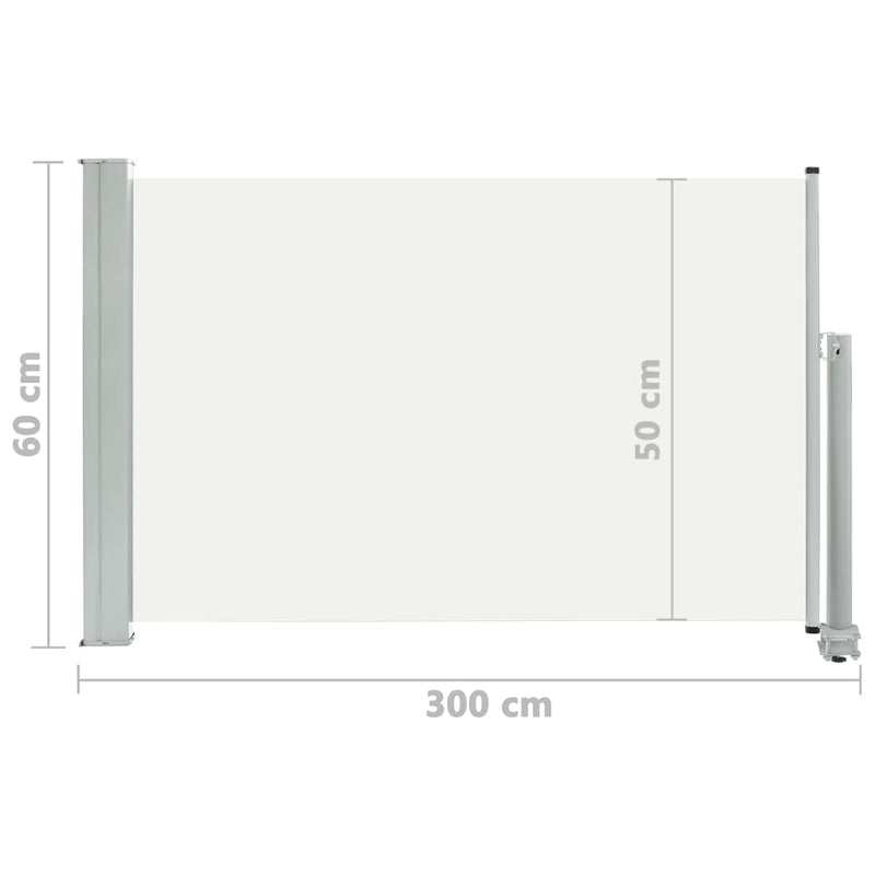 Patio Retractable Side Awning 23.6"x118.1" Cream
