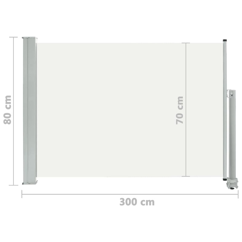 Patio Retractable Side Awning 31.5"x118.1" Cream