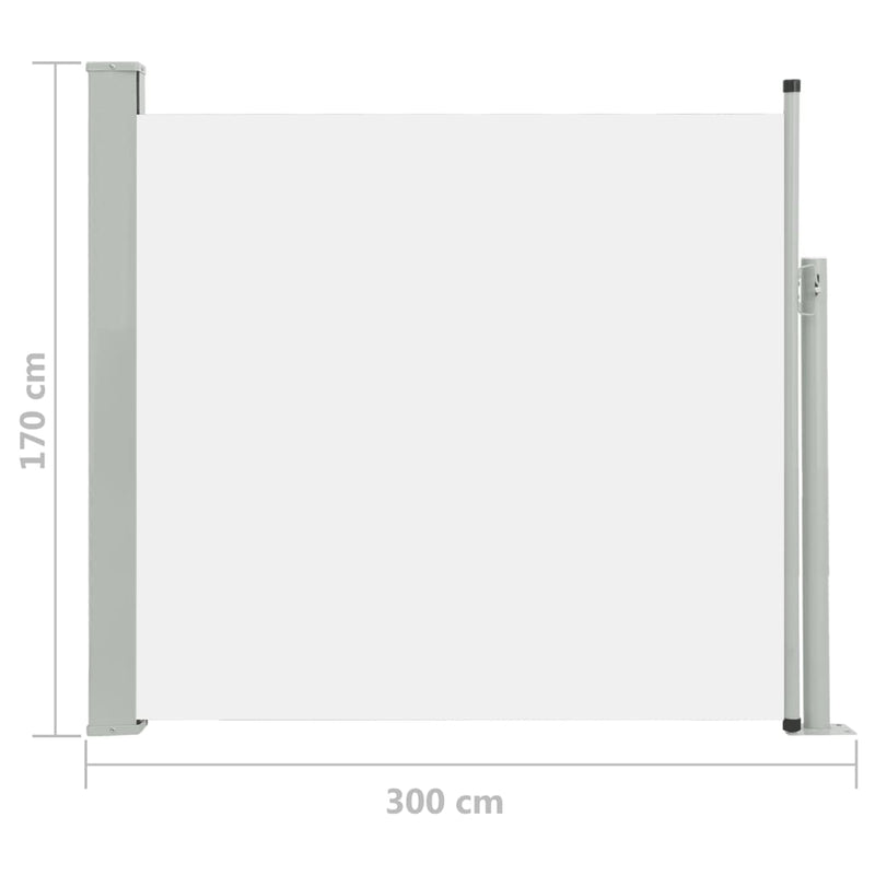 Patio Retractable Side Awning 66.9"x118.1" Cream