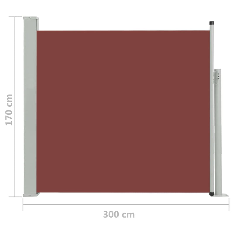 Patio Retractable Side Awning 66.9"x118.1" Brown