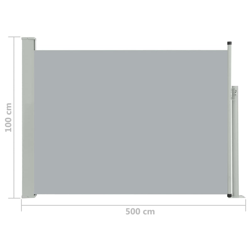 Patio Retractable Side Awning 39.4"x196.9" Gray