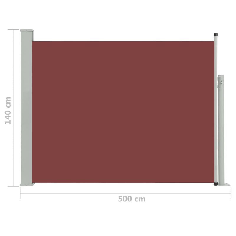 Patio Retractable Side Awning 55.1"x196.9" Brown