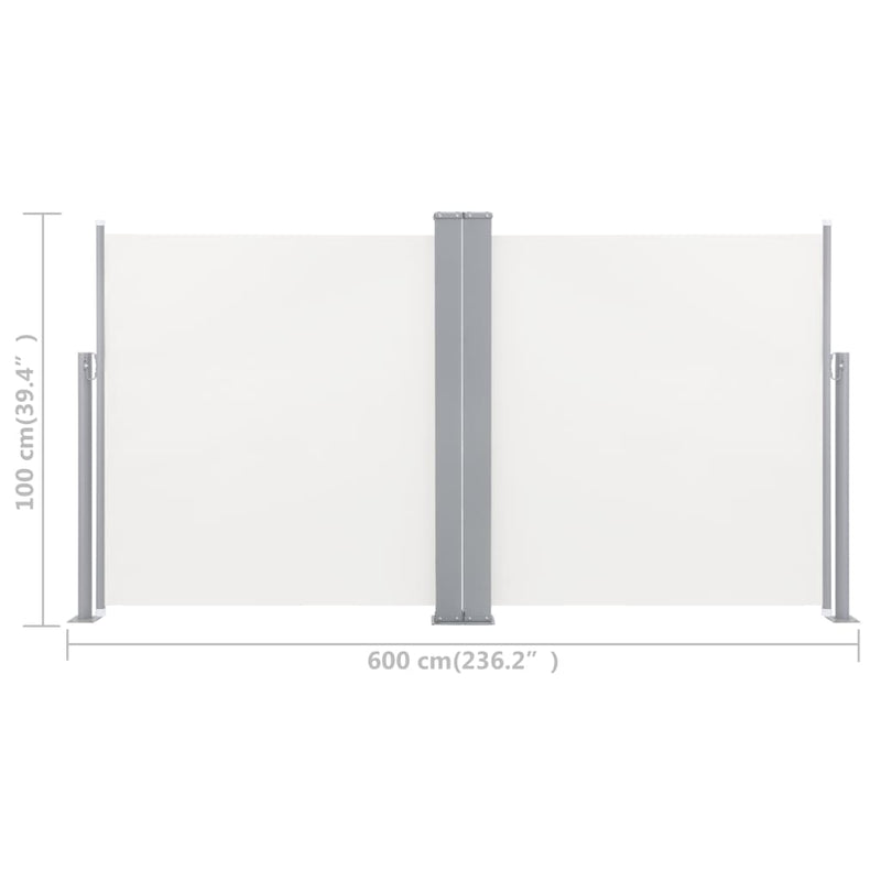 Retractable Side Awning Cream 39.4"x236.2"