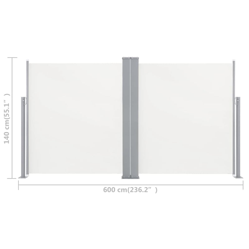 Retractable Side Awning Cream 55.1"x236.2"