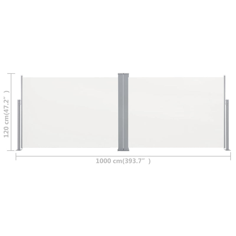 Retractable Side Awning Cream 47.2"x393.7"