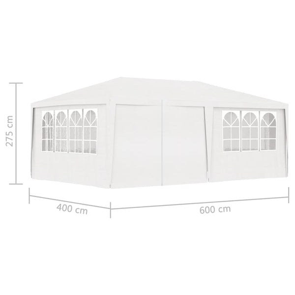 Professional Party Tent with Side Walls 13.1'x19.7' White 90 g/mÂ²