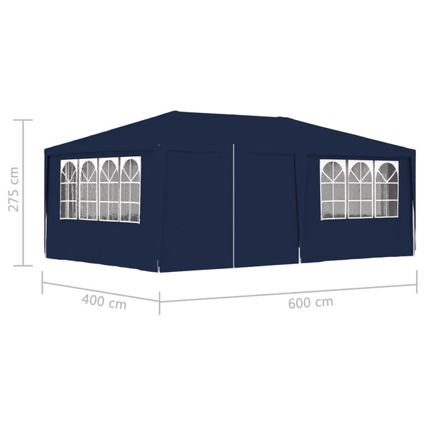 Professional Party Tent with Side Walls 13.1'x19.7' Blue 90 g/mÂ²