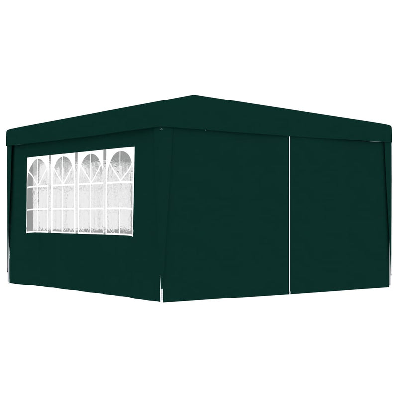 Professional Party Tent with Side Walls 13.1'x13.1' Green 90 g/mÂ²