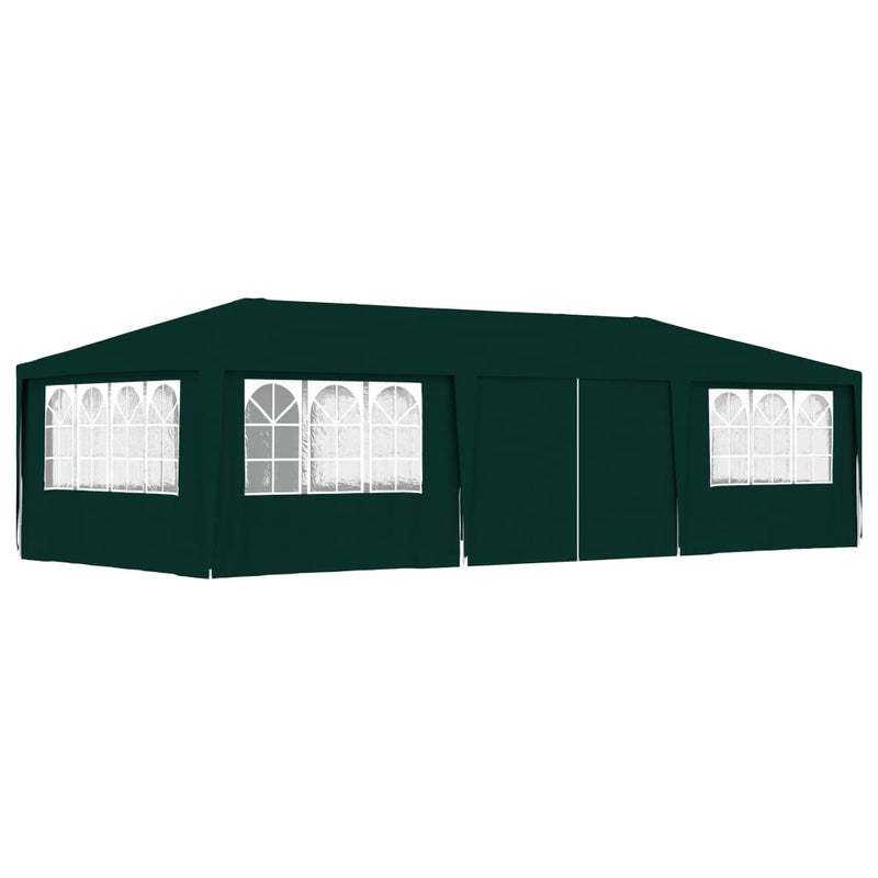 Professional Party Tent with Side Walls 13.1'x29.5' Green 90 g/mÂ²