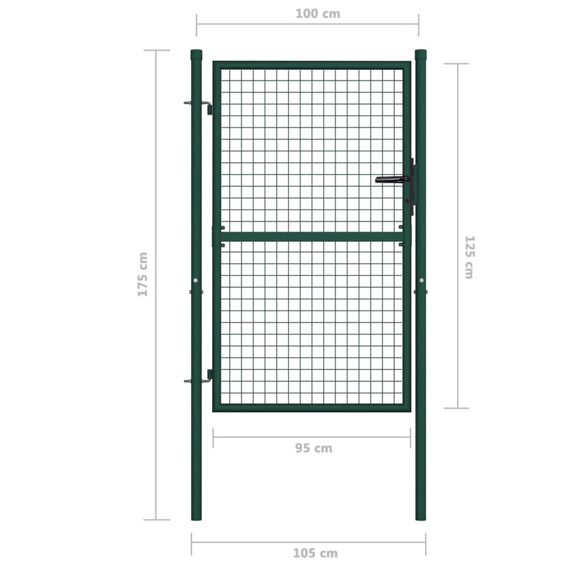 Fence Gate Steel 39.4"x49.2" Green