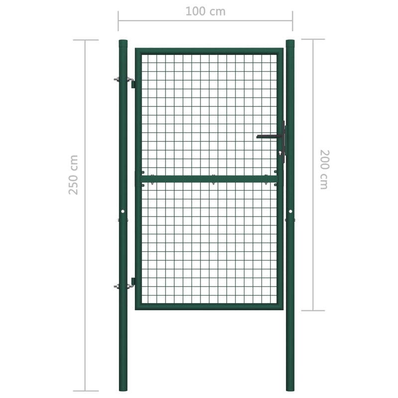 Fence Gate Steel 39.4"x78.7" Green