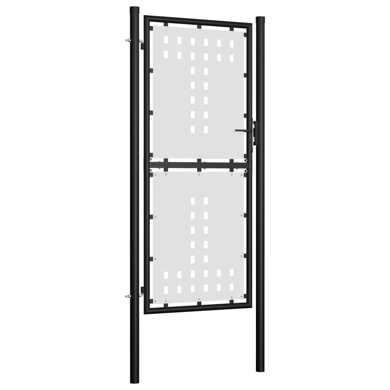 Single Door Fence Gate 3.3'x5.7' Black (US only)