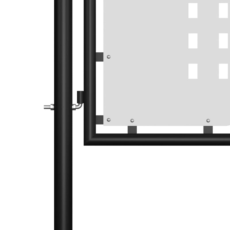 Single Door Fence Gate 39.4" x 78.7" Black