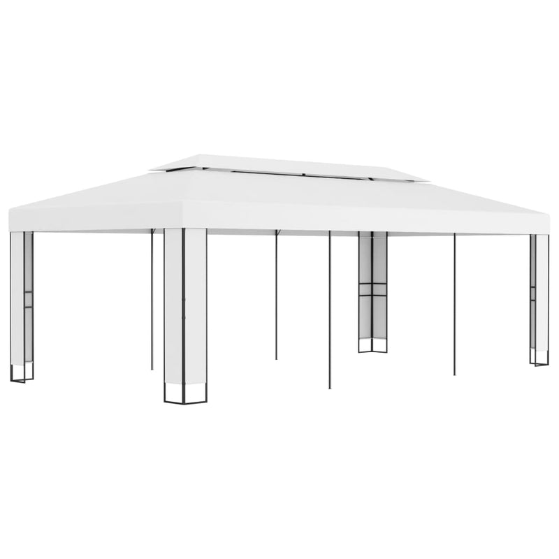 Gazebo with Double Roof 9.8'x19.6' White