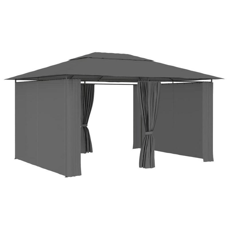 Garden Marquee with Curtains 157.4"x118.1" Anthracite