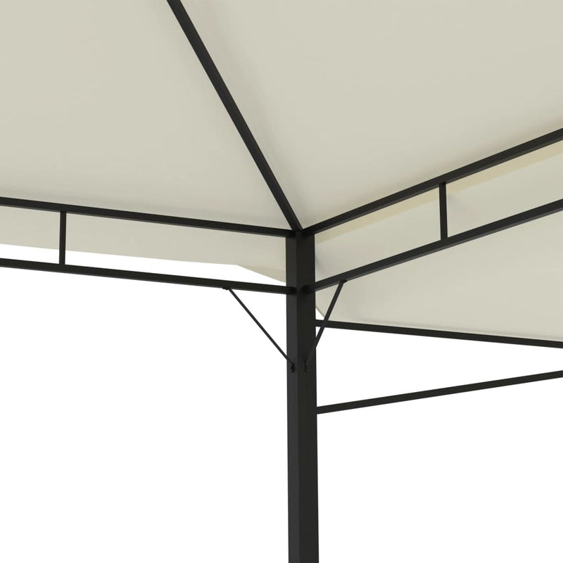 Gazebo with Double Extended Roofs 9.8'x9.8'x9' Cream 180 g/mÂ²