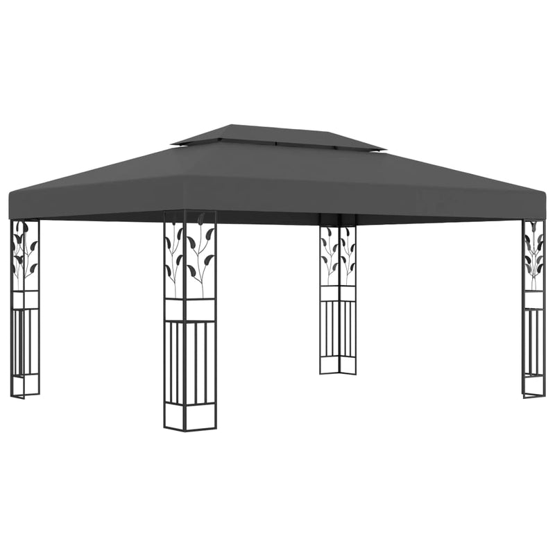 Gazebo with Double Roof 118.1"x157.5" Anthracite