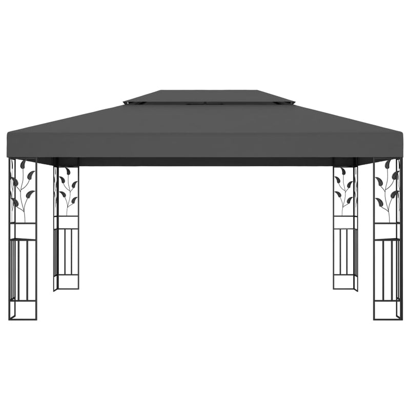 Gazebo with Double Roof 118.1"x157.5" Anthracite