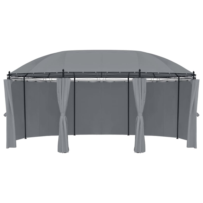 Gazebo with Curtains 204.7"x137.4"x100.4" Anthracite