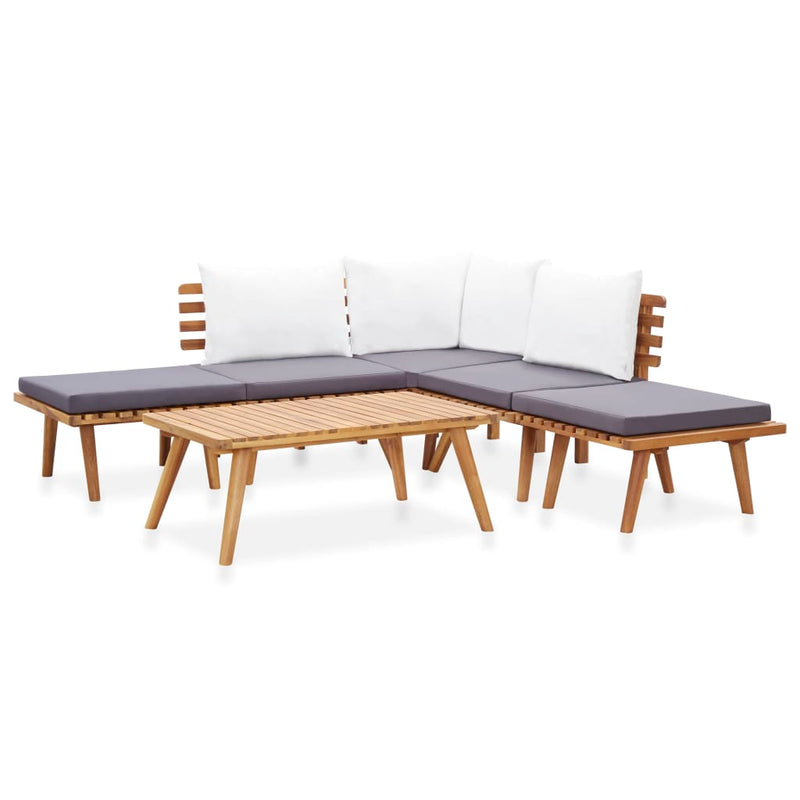 6 Piece Patio Lounge Set Solid Acacia Wood