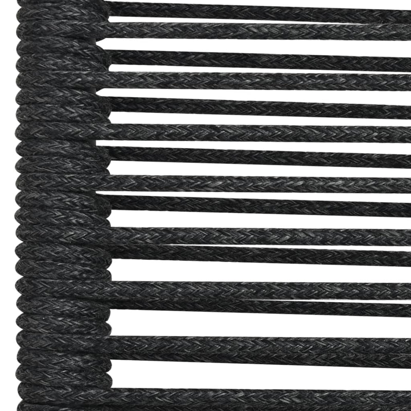 Patio Chairs 2 pcs Cotton Rope and Steel Black
