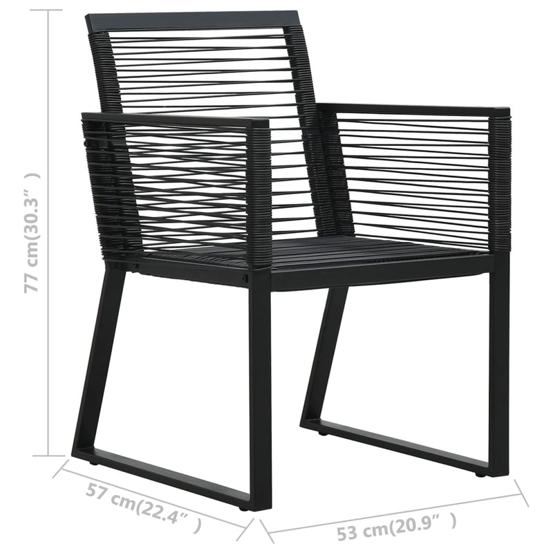 Patio Chairs 2 pcs Black PVC Rattan
