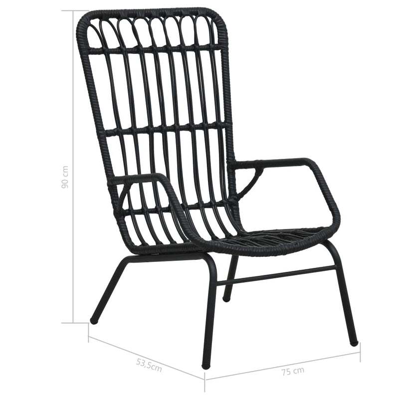 Patio Chair Poly Rattan Black