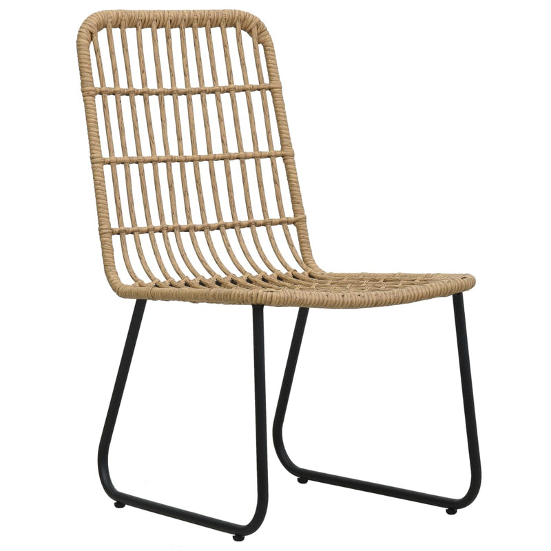 Patio Chairs 2 pcs Poly Rattan Oak