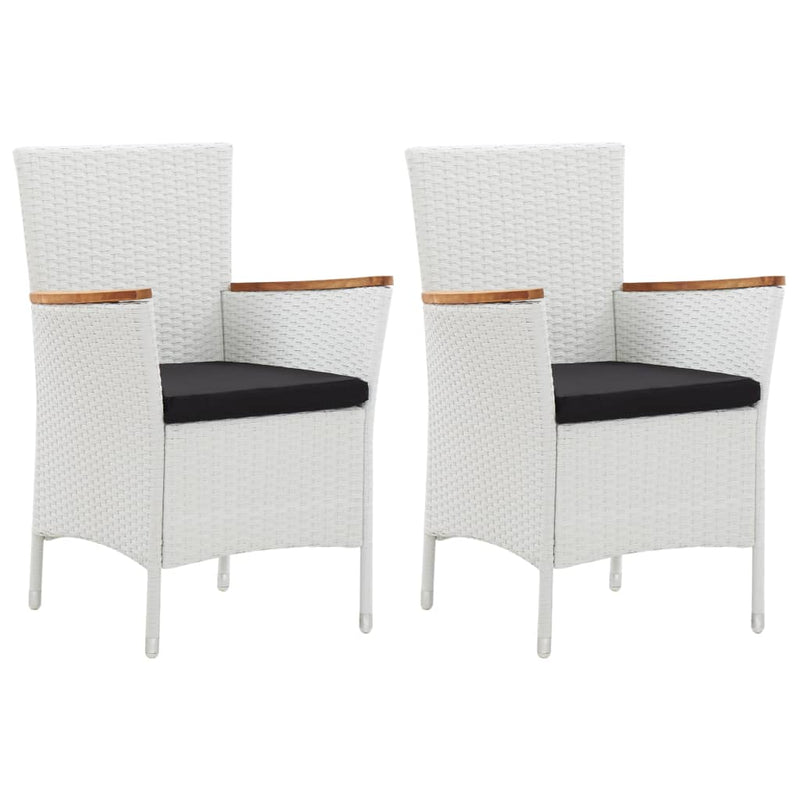 Patio Chairs 2 pcs White Poly Rattan