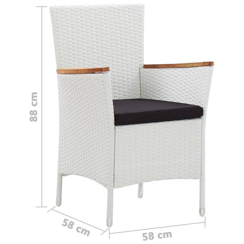 Patio Chairs 2 pcs White Poly Rattan