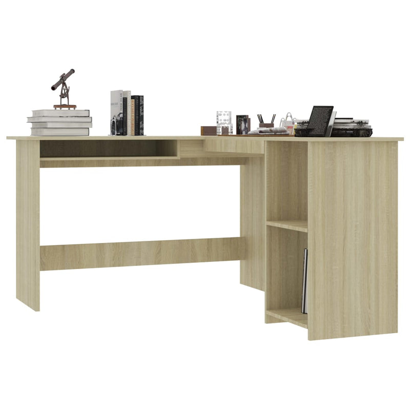 L-Shaped Corner Desk Sonoma Oak 47.2"x55.1"x29.5" Chipboard