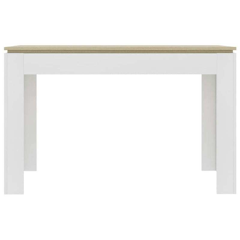 Dining Table White and Sonoma Oak 47.2"x23.6"x29.9" Chipboard