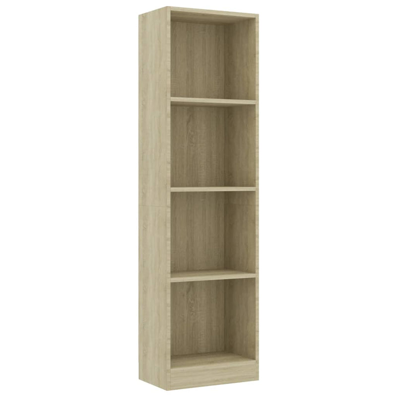 4-Tier Book Cabinet Sonoma Oak 15.7"x9.4"x55.9" Chipboard