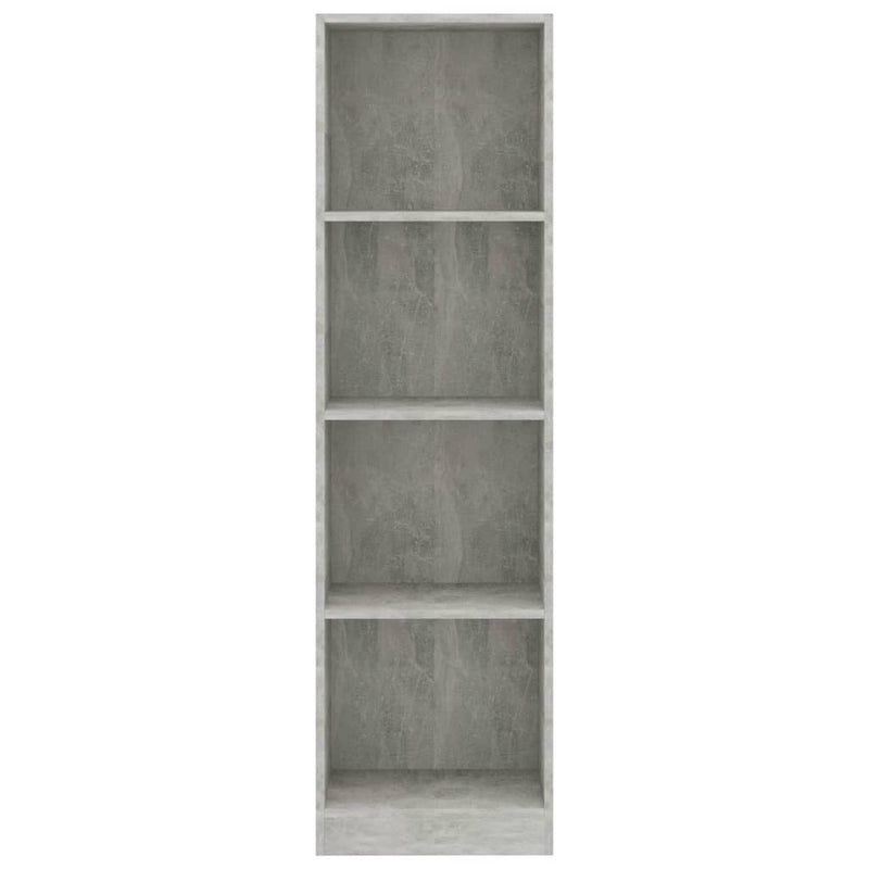 4-Tier Book Cabinet Concrete Gray 15.7"x9.4"x55.9" Chipboard