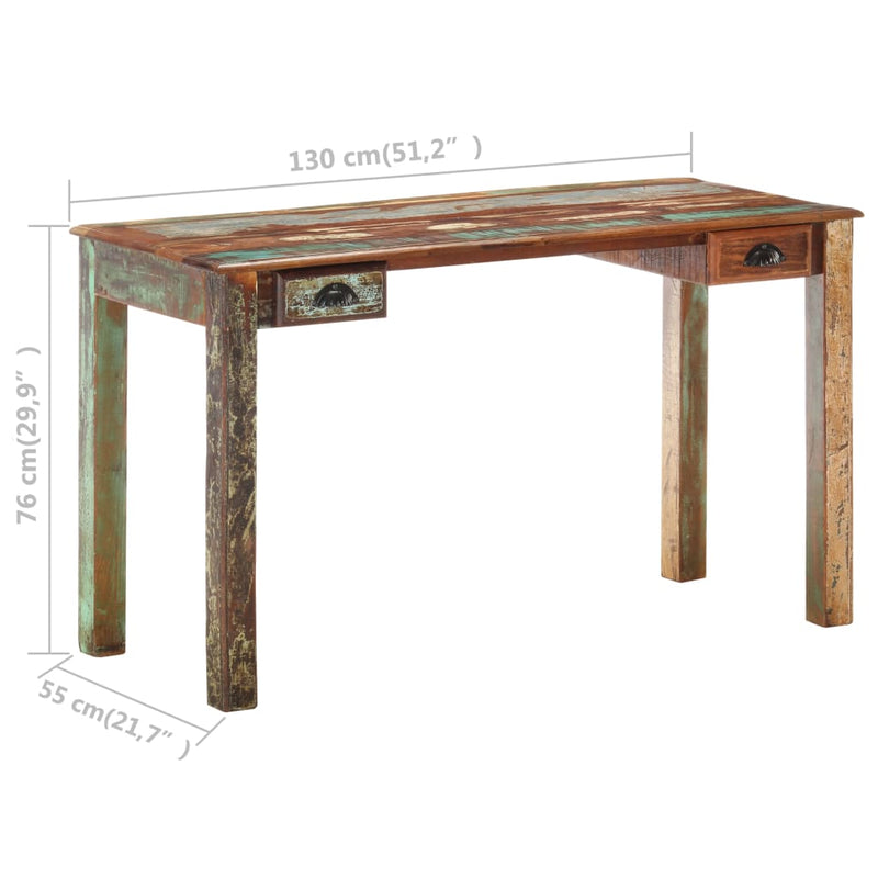 Desk 51.2"x21.7"x29.9" Solid Reclaimed Wood