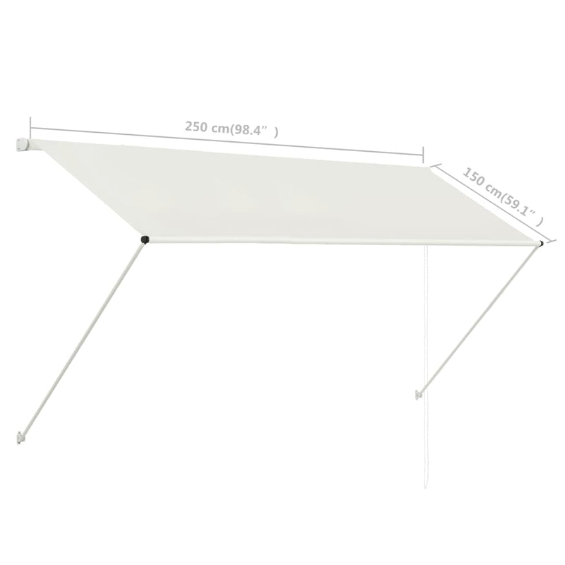 Retractable Awning 98.4"x59.1" Cream