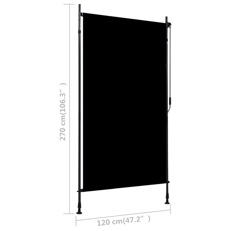 Outdoor Roller Blind 47.2"x106.3" Anthracite