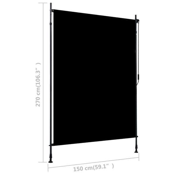 Outdoor Roller Blind 59.1"x106.3" Anthracite