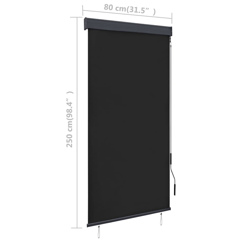 Outdoor Roller Blind 31.5"x98.4" Anthracite